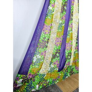 Vintage 1970s Chessa Davis Patchwork Panel Maxi Skirt
